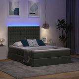 Letto con testiera Grigio scuro 140 x 200 cm Tessuto