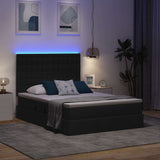 Letto con luci a strisce a LED Nero 140 x 200 cm Tessuto