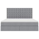 Letto con testiera Grigio chiaro 160 x 200 cm Tessuto