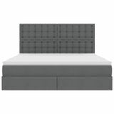 Letto con contenitore e LED con led Grigio scuro 160 x 200 cm