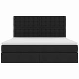 Letto con luci a strisce a LED Nero 160 x 200 cm Tessuto