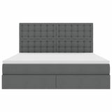 Letto con testiera Grigio scuro 180 x 200 cm Tessuto