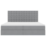 Letto con testiera Grigio chiaro 200 x 200 cm Tessuto