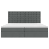 Letto con testiera Grigio scuro 200 x 200 cm Tessuto