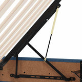 Letto con luci a strisce a LED Blu 200 x 200 cm Tessuto