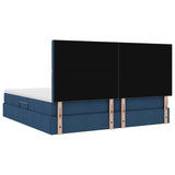Letto con luci a strisce a LED Blu 200 x 200 cm Tessuto