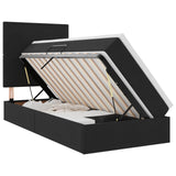 Letto con contenitore e LED con led Nero 90 x 200 cm Velluto