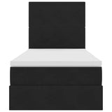 Letto con contenitore e LED con led Nero 90 x 200 cm Velluto