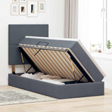 Letto con contenitore e LED Grigio scuro 100 x 200 cm Velluto