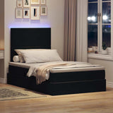 Letto con contenitore e LED Nero 120 x 200 cm Velluto