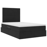Letto con contenitore e LED Nero 120 x 200 cm Velluto