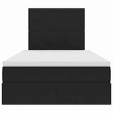 Letto con contenitore e LED Nero 120 x 200 cm Velluto