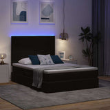 Letto con contenitore e LED Nero 140 x 200 cm Velluto