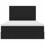 Letto con contenitore e LED Nero 140 x 200 cm Velluto