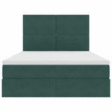 Letto con contenitore e LED Verde Scuro 140 x 200 cm Velluto