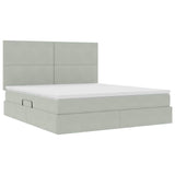 Letto con contenitore e LED Grigio chiaro 160 x 200 cm Velluto