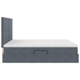 Letto con contenitore e LED Grigio scuro 160 x 200 cm Velluto