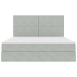 Letto con contenitore e LED Grigio chiaro 180 x 200 cm Velluto