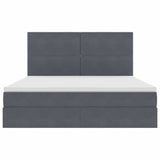 Letto con contenitore e LED Grigio scuro 180 x 200 cm Velluto