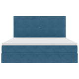 Letto con contenitore e LED Blu Scuro 180 x 200 cm Velluto