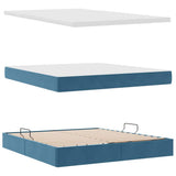 Letto con contenitore e LED Blu Scuro 180 x 200 cm Velluto