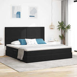 Letto con contenitore e LED Nero 200 x 200 cm Velluto