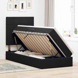 Letto con contenitore e LED con led Nero 90 x 200 cm Velluto