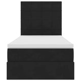 Letto con contenitore e LED con led Nero 90 x 200 cm Velluto
