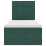 Letto con contenitore e LED Verde Scuro 90 x 200 cm Velluto