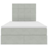 Letto con contenitore e LED Grigio chiaro 120 x 200 cm Velluto