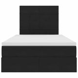 Letto con contenitore e LED con led Nero 120 x 200 cm Velluto