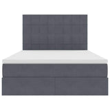 Letto con contenitore e LED Grigio scuro 140 x 200 cm Velluto