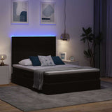 Letto con contenitore e LED Nero 140 x 200 cm Velluto