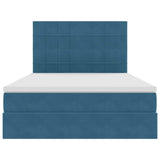 Letto con contenitore e LED Blu Scuro 140 x 200 cm Velluto