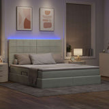 Letto con contenitore e LED Grigio chiaro 160 x 200 cm Velluto