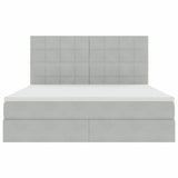 Letto con contenitore e LED Grigio chiaro 160 x 200 cm Velluto
