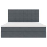 Letto con contenitore e LED Grigio scuro 160 x 200 cm Velluto