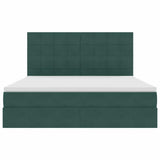 Letto con contenitore e LED Verde Scuro 160 x 200 cm Velluto