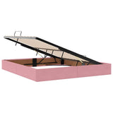 Letto con contenitore e LED con led Rosa 160 x 200 cm Velluto