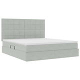 Letto con contenitore e LED Grigio chiaro 180 x 200 cm Velluto