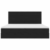 Letto con contenitore e LED Nero 200 x 200 cm Velluto