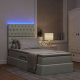 Letto con contenitore e LED Grigio chiaro 90 x 200 cm Velluto