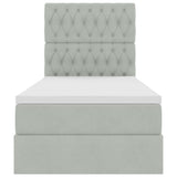 Letto con contenitore e LED Grigio chiaro 90 x 200 cm Velluto