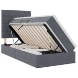 Letto con contenitore e LED Grigio scuro 90 x 200 cm Velluto