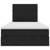 Letto con contenitore e LED Nero 120 x 200 cm Velluto