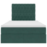 Letto con contenitore e LED Verde Scuro 120 x 200 cm Velluto