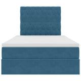 Letto con contenitore e LED Blu Scuro 120 x 200 cm Velluto