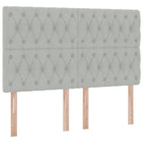 Letto con testiera Grigio chiaro 140 x 190 cm Velluto