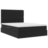 Letto con contenitore e LED Nero 140 x 200 cm Velluto