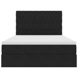 Letto con contenitore e LED Nero 140 x 200 cm Velluto